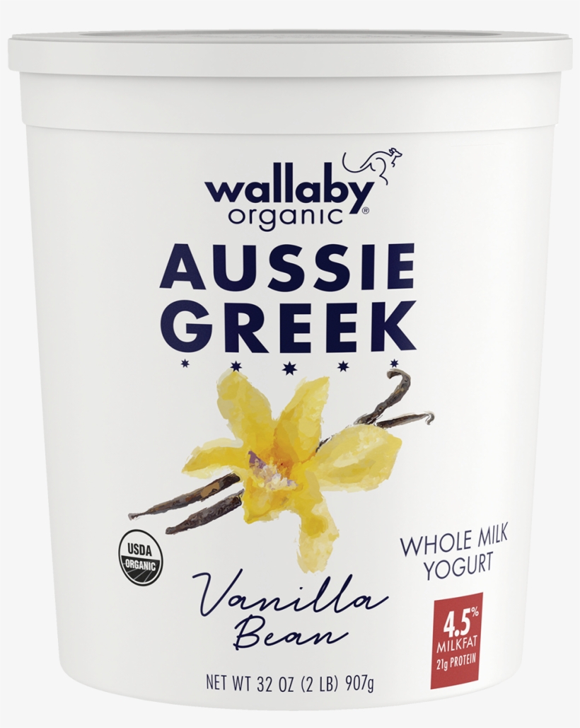 Wallaby Vanilla Bean Organic Whole Milk Greek Yogurt, transparent png download