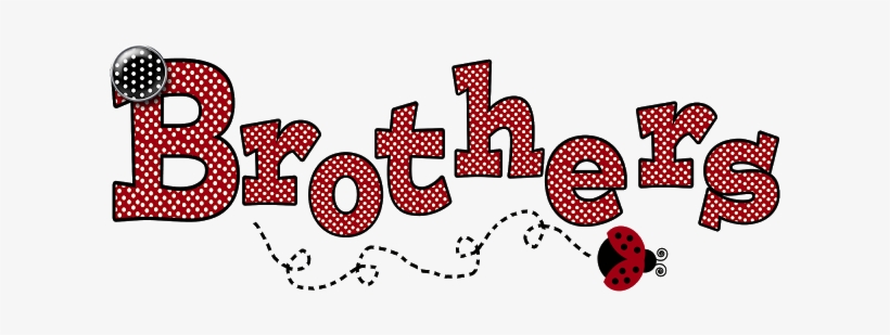 Vector Freeuse Library Free Red Polka Brothers Art - Brothers Word Clipart, transparent png download