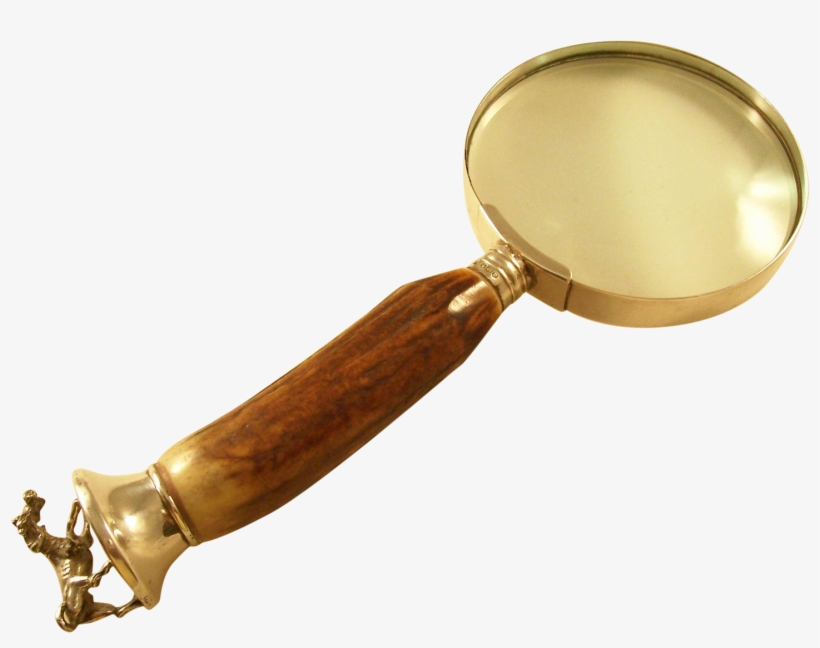 Stunning Vintage Magnifying Glass With Antler Handle, - Vintage Magnifying Glass Transparent, transparent png download