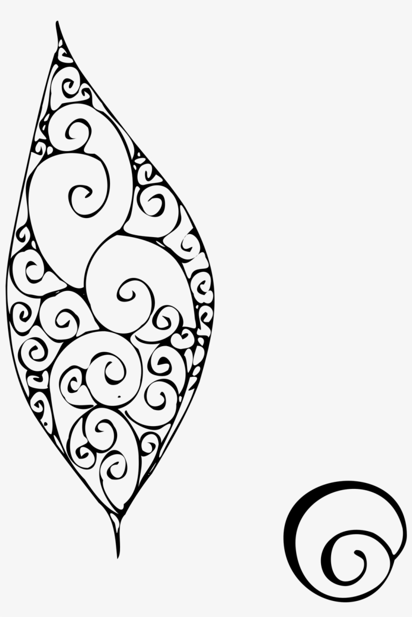 Scroll Leaf Digital Stamp - Digital Stamp, transparent png download
