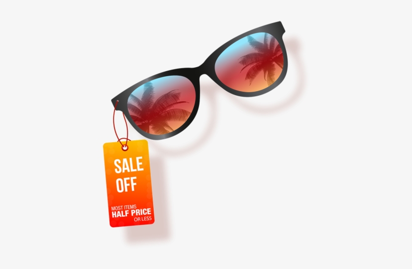 Sunglass Vector Design With Tag, Summer, Tag, Element - Vector Graphics, transparent png download