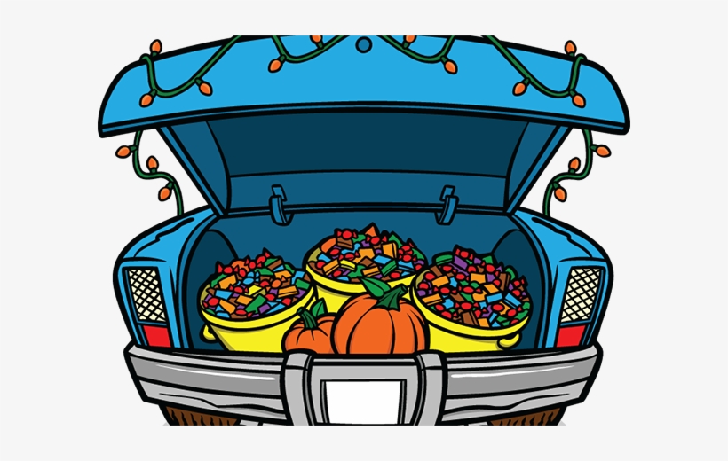 Vector Image Of A Car Trunk Containing Candy - Cartoon Trunk Or Treat, transparent png download