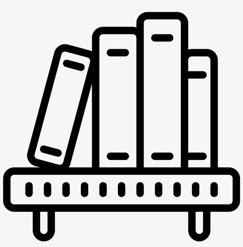 Book Shelf Icon - Book On Shelf Icon, transparent png download