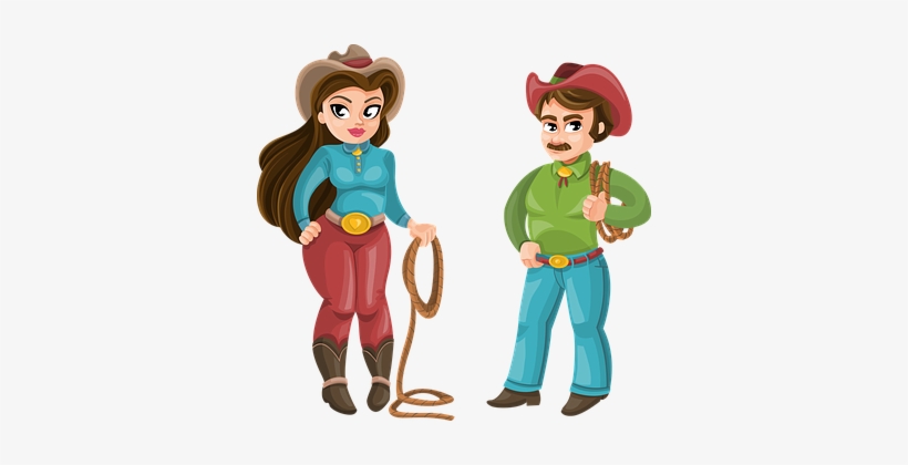 Cowboy Man Woman Girl Western Hat Macho Co - Country Man And Woman PNG ...