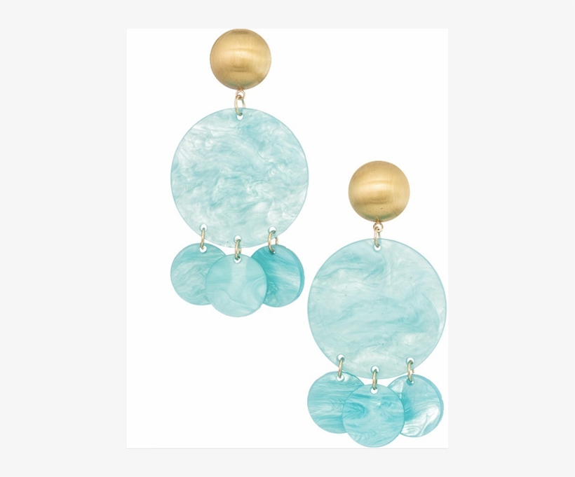 Acrylic Fiesta Earrings- Turquoise - Earrings, transparent png download