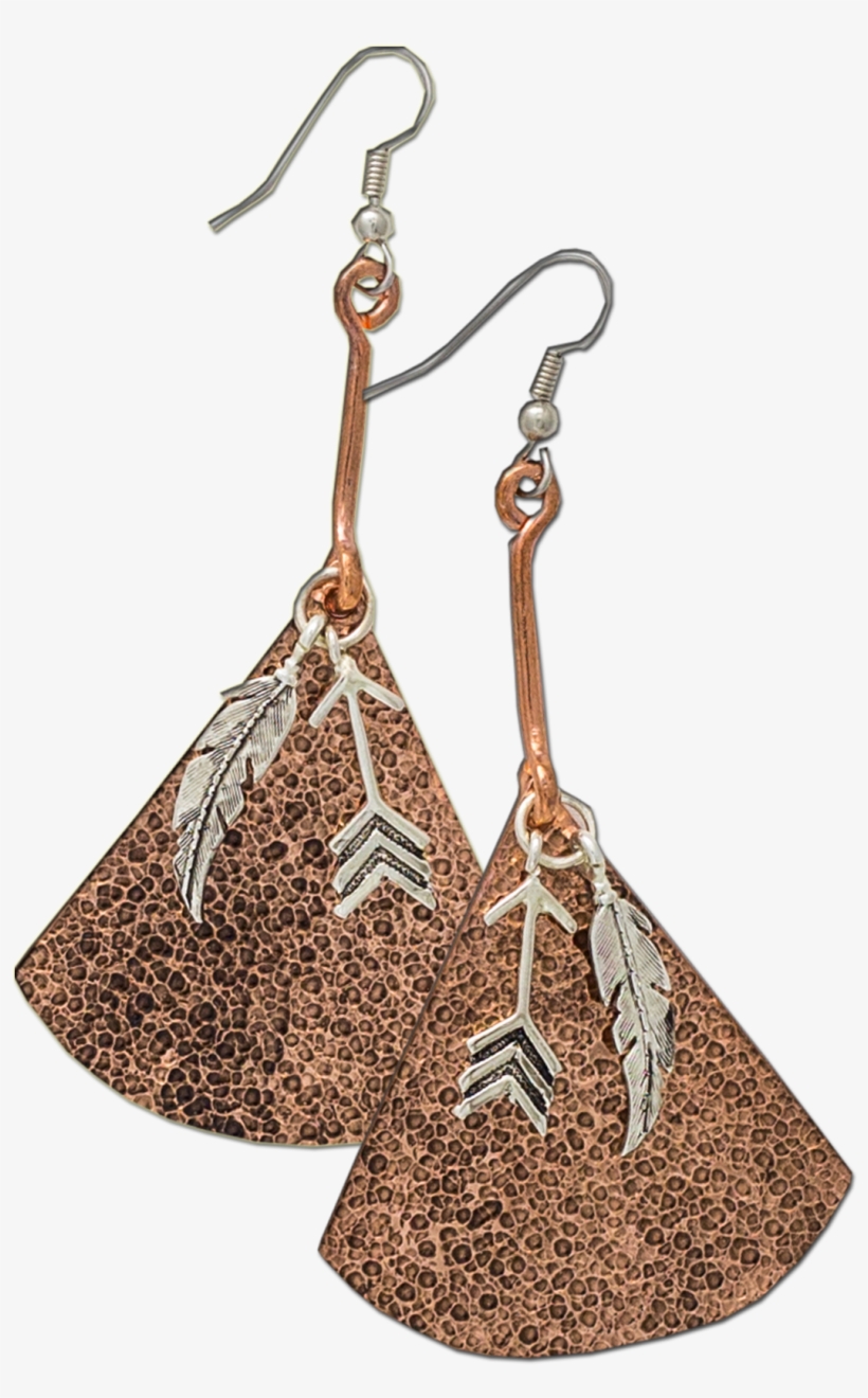 Vendor-unknown Collections Hammered Copper Fans With - Earring, transparent png download