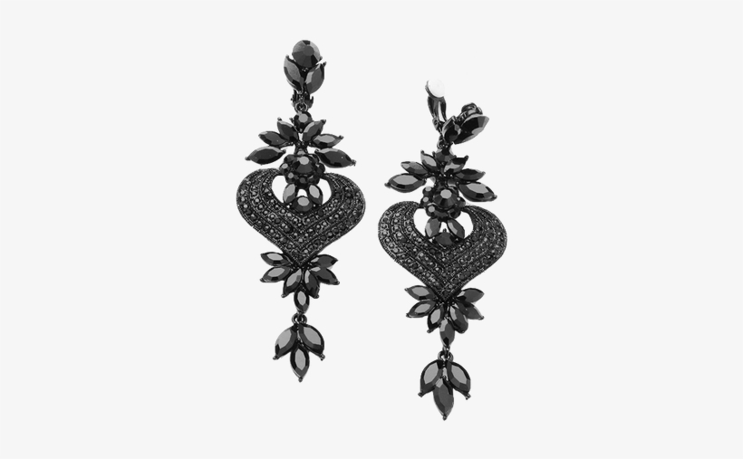 Jpg Black And White Download Elaborate Jet Black Chandelier - Earring, transparent png download