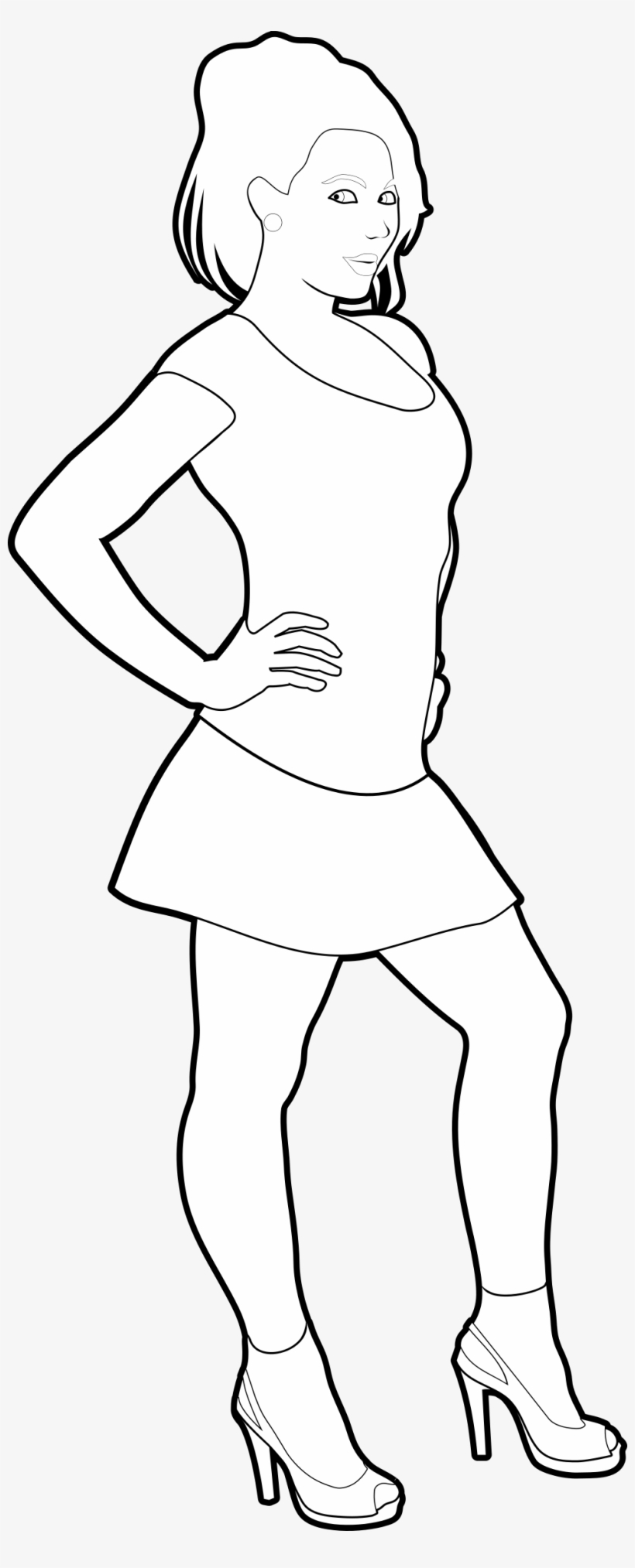 Big Image - Transparent Girl Outlines Png, transparent png download