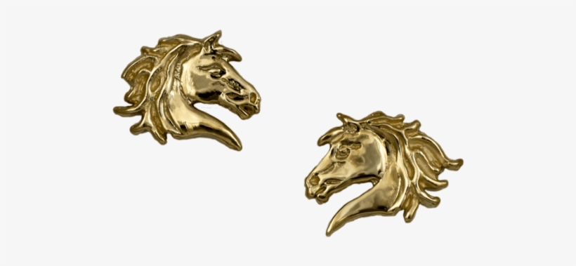 Wildfire Horse Earrings In 14k Yellow Gold By Lesley - Earring, transparent png download