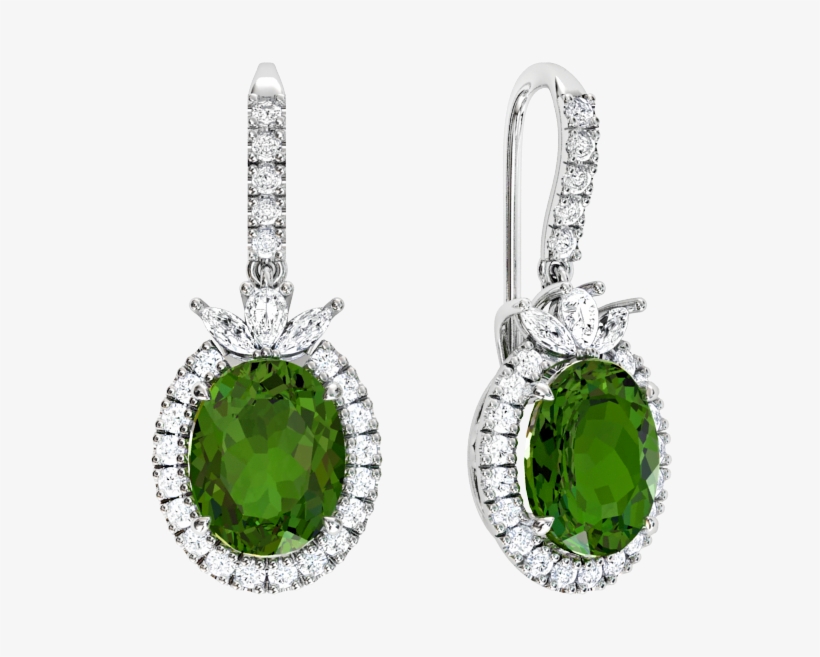 The Browns Green Tourmaline Guardian Angel Drop Earrings - Earring, transparent png download