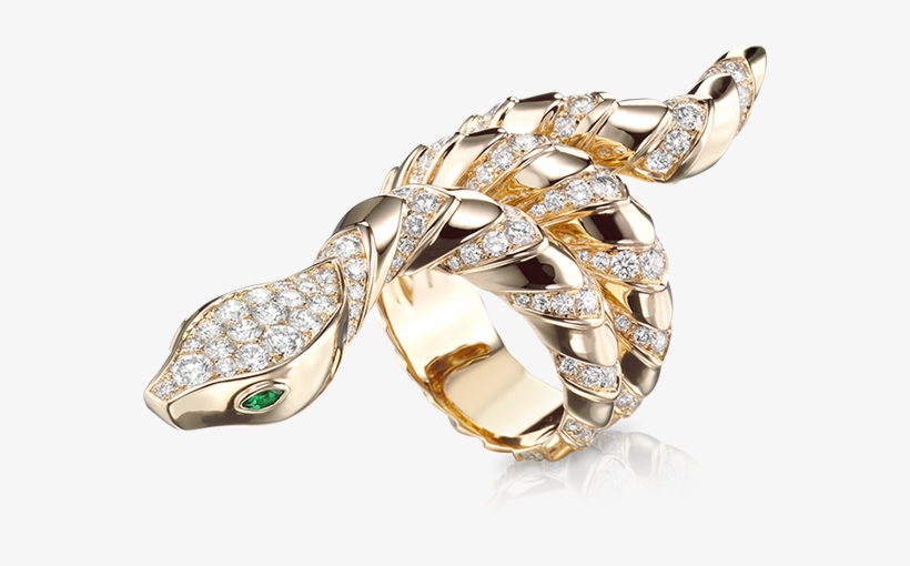 Divine Serpent Scaled Ring In 18k Rose Gold With Diamonds - Tabbah Jewelery, transparent png download
