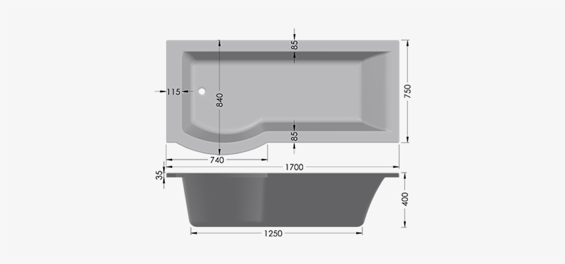 Tokyo L H Shower Bath Including Curved Screen - Shower, transparent png download