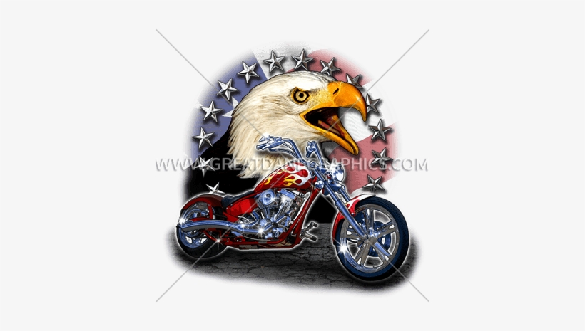 Eagle Chopper - Tirecoverpro Custom Flames Motorcycle With American, transparent png download