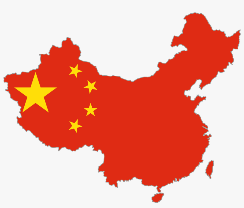 Flag Map Of China & Taiwan - China Map Flag Png, transparent png download