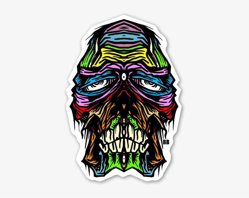 Bobby Skull Face Sticker, transparent png download