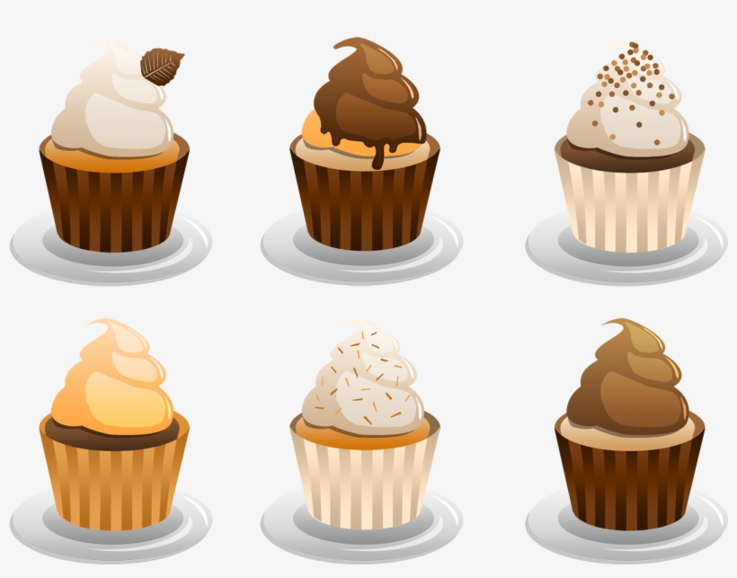 Cupcake Vector Vanilla - Autumn Cup Cakes, transparent png download