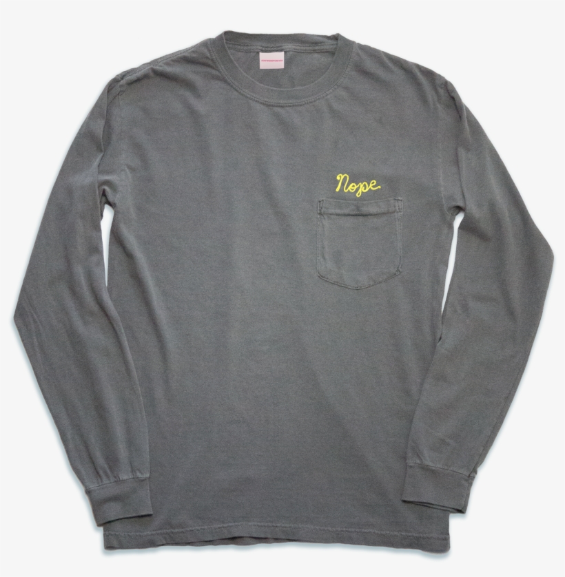 Image Of Nope Long Sleeve T, Grey - Sleeve, transparent png download