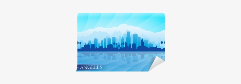 Los Angeles City Skyline Detailed Silhouette Wall Mural - Силуэт Лос Анджелеса, transparent png download