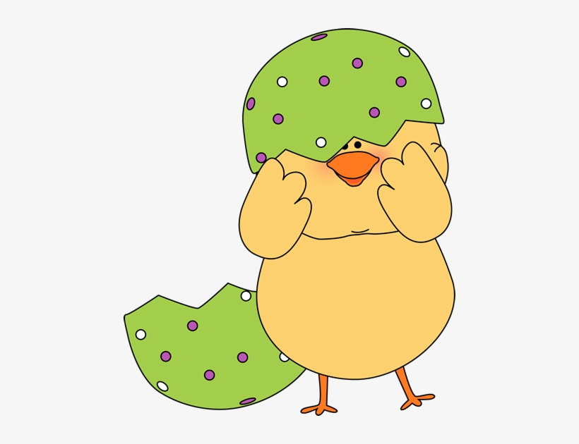 Easter Chick Stuck In Egg Shell - Clip Art Easter Chick, transparent png download