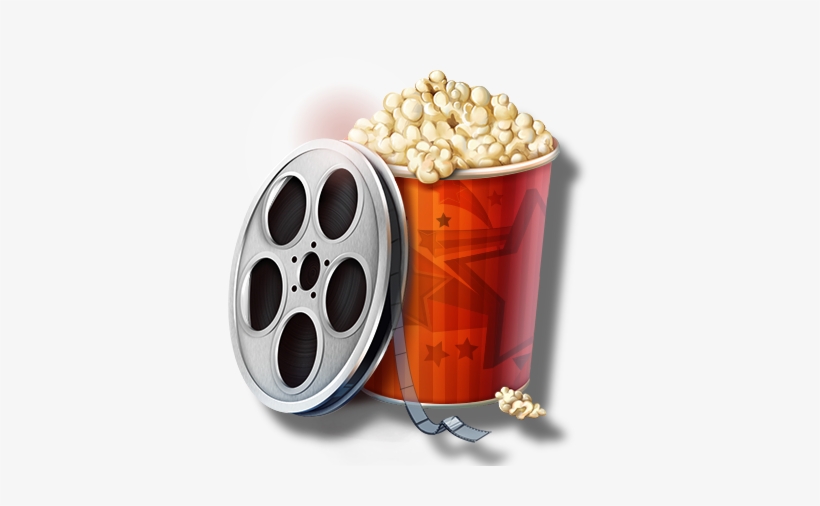 Movie Reel And Popcorn Png - Movies, transparent png download