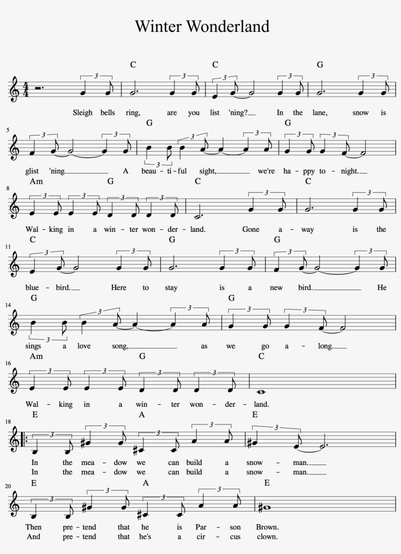 Winter Wonderland Lead Sheet Page - Beatboxing, transparent png download
