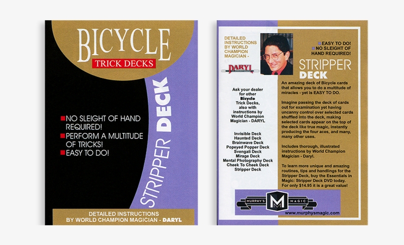 46356-full - Magic | Card Trick | Stripper Deck Mandolin Bicycle, transparent png download