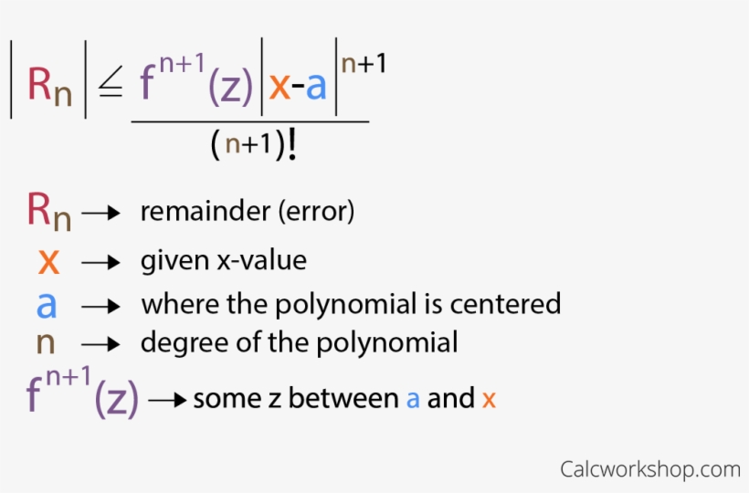 Lagrange Error Bound Formula - Taylor Series, transparent png download