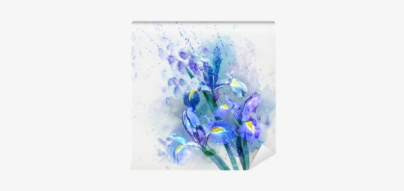 Watercolor Iris Background, transparent png download