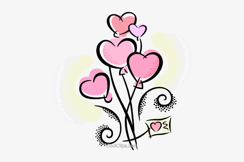 Heart Balloons Royalty Free Vector Clip Art Illustration - Harpstrings Sweet: Seemly Songs For Valentine Affect, transparent png download