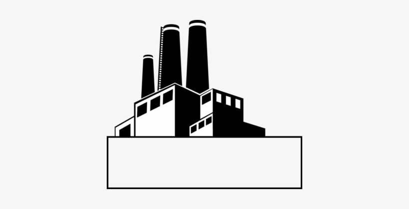Factory Building Laborer Remix Free Commercial Clipart - Black And White Factory Clipart, transparent png download
