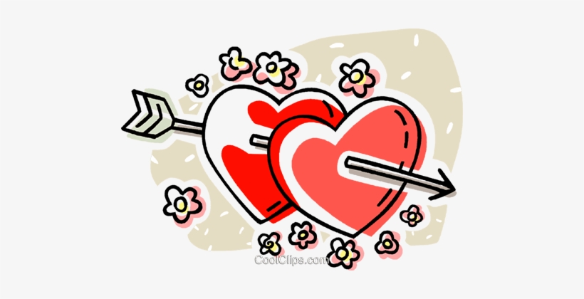 Hearts With An Arrow Through Them Royalty Free Vector - 00287023.png Shower Curtain, transparent png download