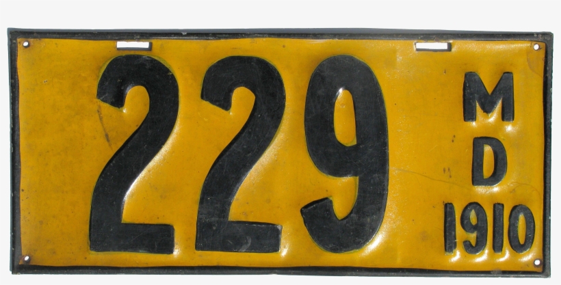 Maryland License Plate, 1910 - Maryland, transparent png download