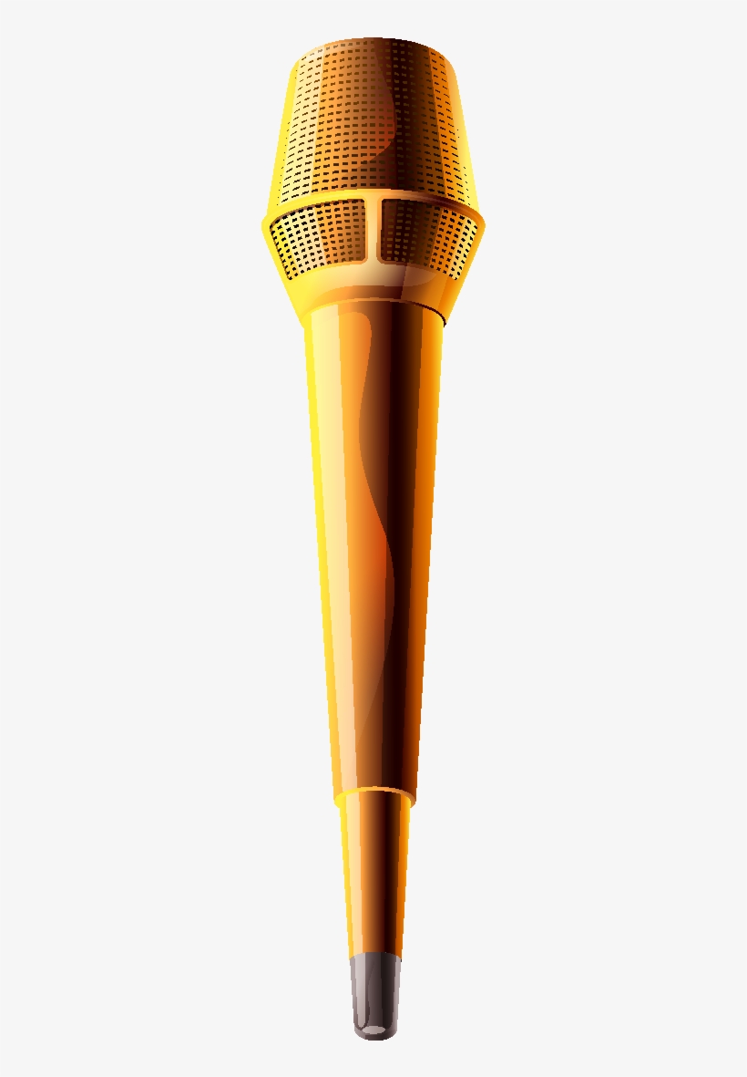 Vector Elemento De Micrófono Dorado - Cat, transparent png download