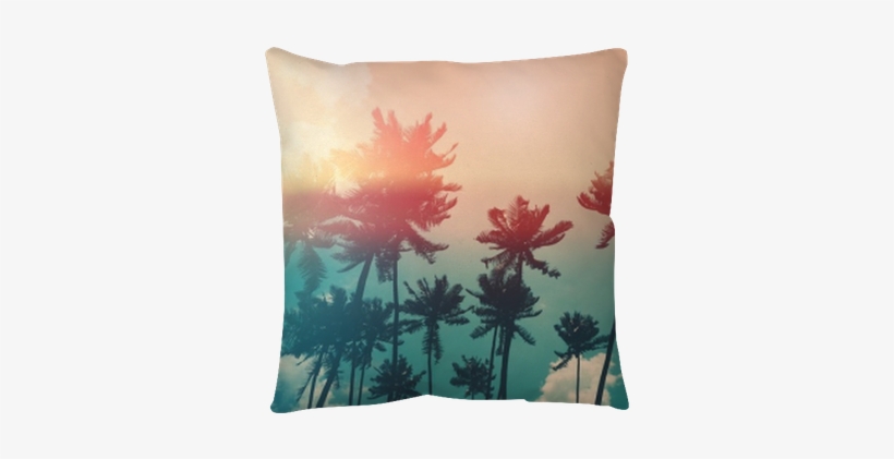 Coconut Palm Trees On Tropical Ocean Beach, Vintage - Film, transparent png download