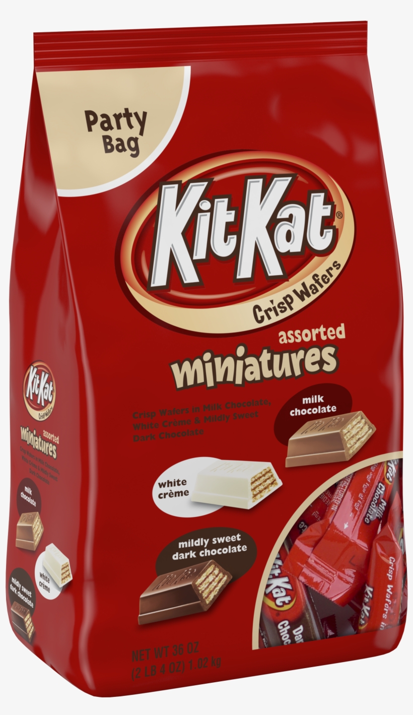 Kit Kat, Crisp Wafer Milk Chocolate Candy Bars Miniatures, - Kit Kat Bar, transparent png download