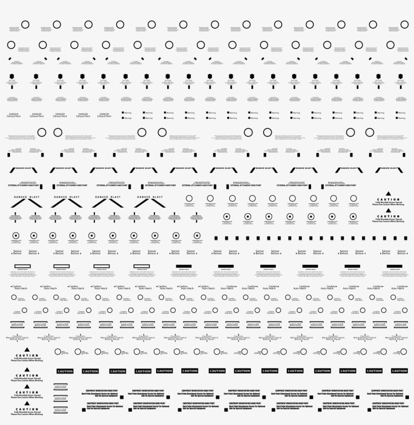 Gundam Warning Decals, transparent png download