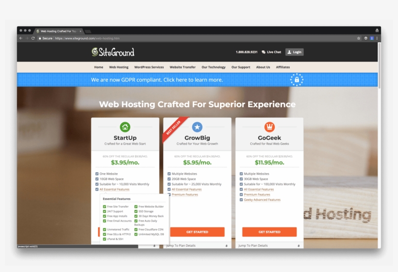 Siteground Has Free Ssl As Their Essential Features - Siteground, transparent png download