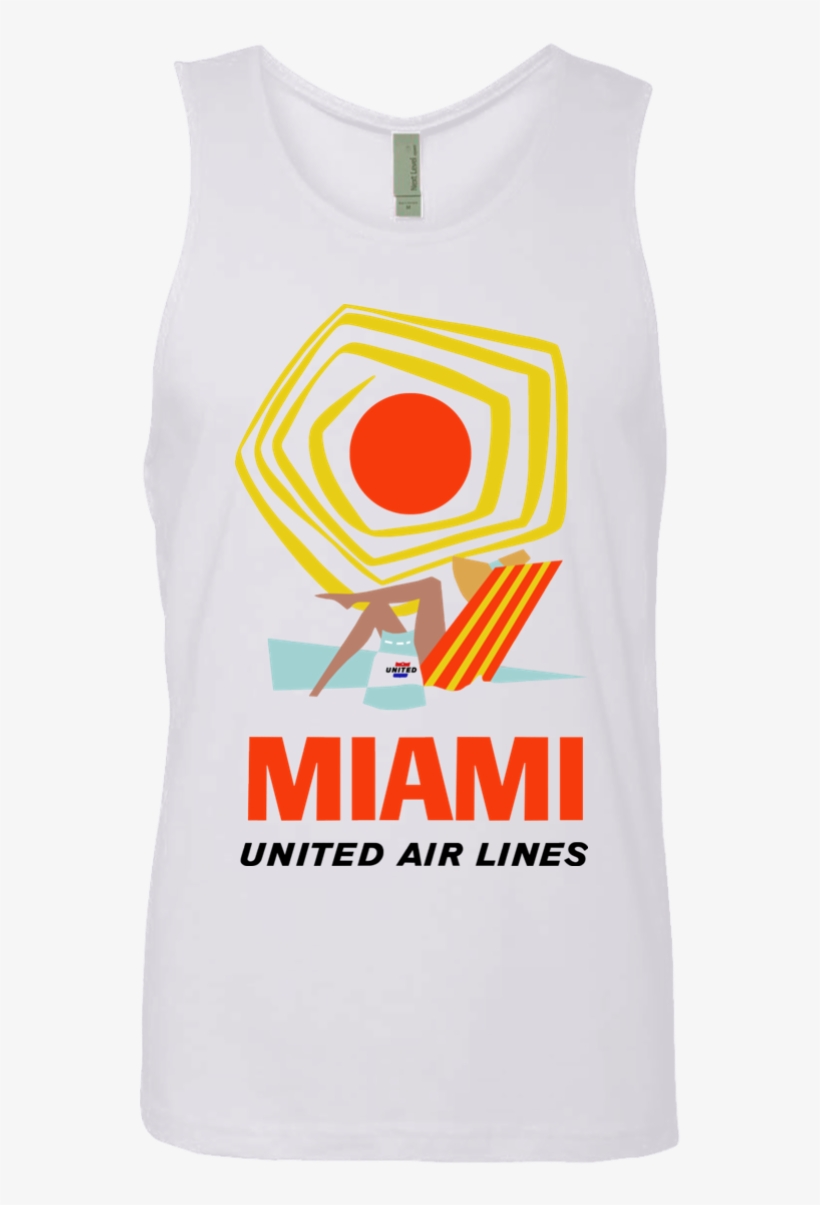 Miami Florida Retro Travel United Airlines Beach Summer - Miami,travel, Vintage Poster Shower Curtain, transparent png download