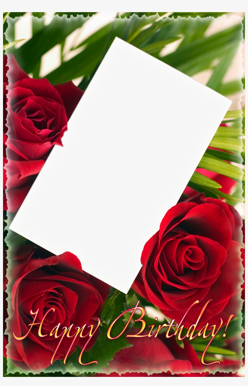 Happy Birthday Png Frame With Roses Gallery Yoville - Happy Birthday Photo Frame Download, transparent png download