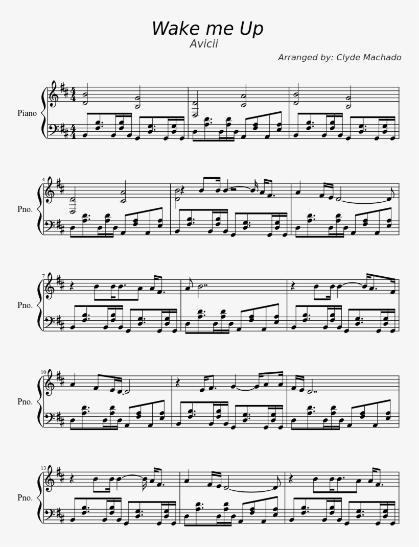 Wake Me Up avicii Umbrellas Of Cherbourg Sheet Music PNG Image Transparent PNG Free