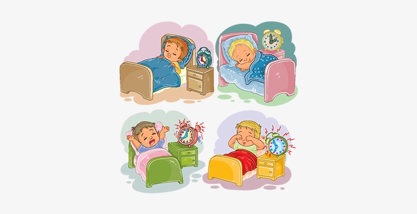 Set Illustration Babies Sleep, Morning Awakening, Baby, - Kids Wake Up, transparent png download