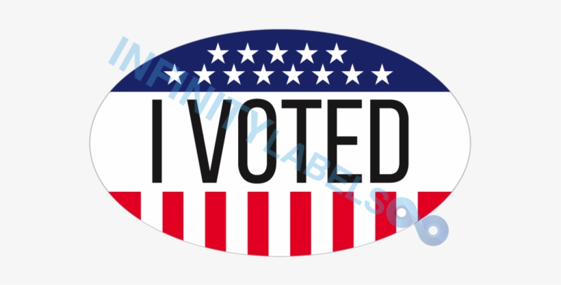 "i Voted" White Gloss Oval Labels - Sticker, transparent png download