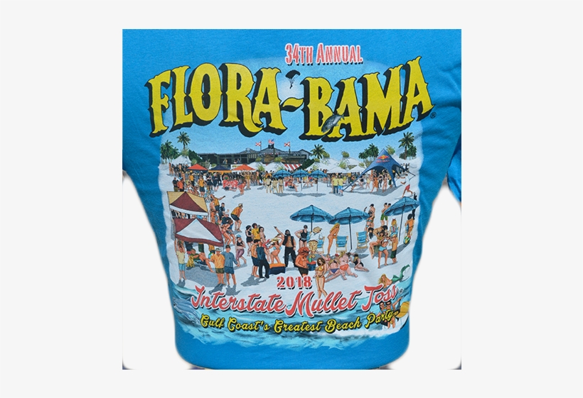 2018 Mullet Toss Short Sleeve T-shirt - Flora-bama, transparent png download