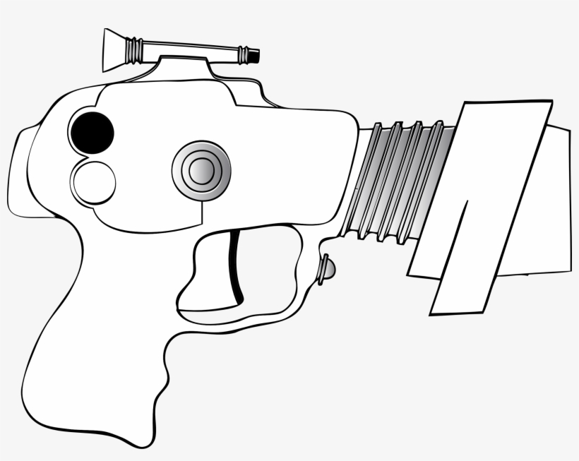 Clip Art Ray Gun Black White Line Christmas Clipart - Toy Gun Clipart Png, transparent png download