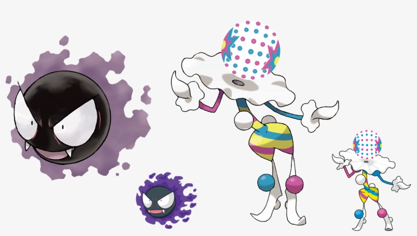 506kib, 1248x664, No Outline Ghosts - Gastly Pokemon Go, transparent png download