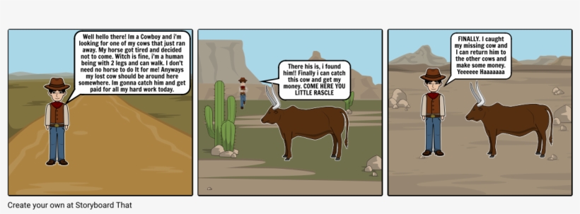 Cowboy Vs Cow - Cattle, transparent png download