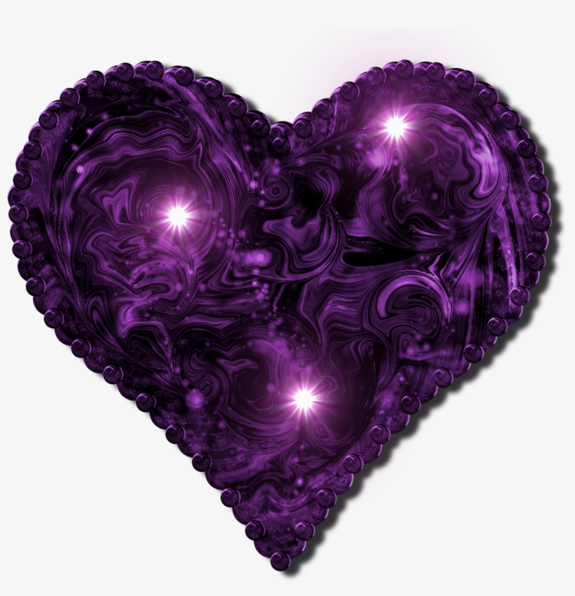 Gothic Heart Png - Purple And Black Heart, transparent png download
