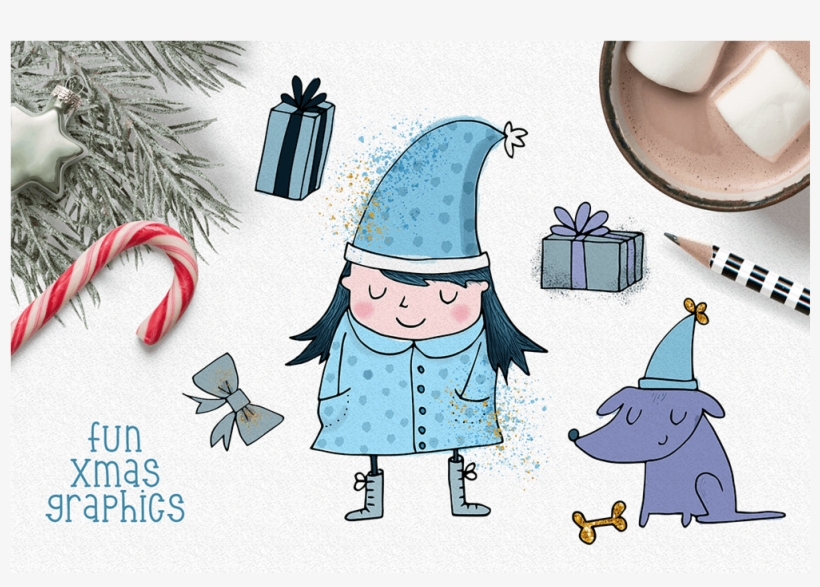 Jpg Free Download Cute Digital Watercolor Christmas - Watercolor Painting, transparent png download