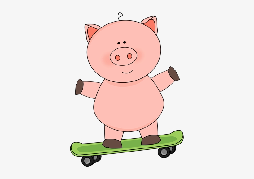 Cute Pig Png Download - Pig On A Skateboard, transparent png download