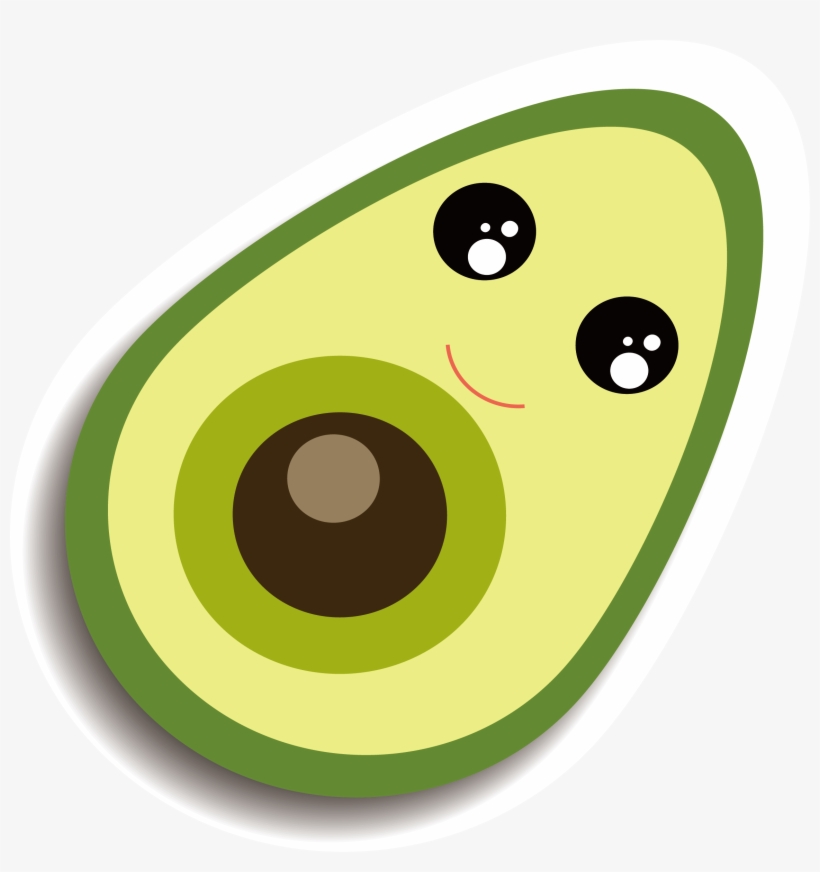 19 Kawaii Jpg Royalty Free Avocado Huge Freebie Download - Cartoon Avocado, transparent png download
